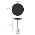 thumbnail image 2 of Modway Aliza Round Iron Metal & Marble Side Table in Black and White, 2 of 10