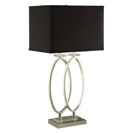 U-clip Brushed Nickel Finish - Coaster Company Table Lamp, Brushed Nickel Finish and Black Shade