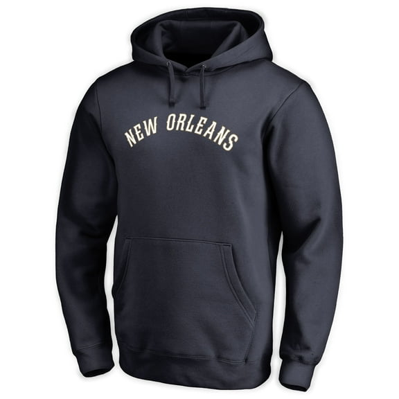 Men's Navy New Orleans Pelicans Wordmark Pullover Hoodie