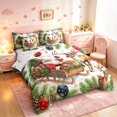 thumbnail image 2 of Manfei Christmas Santa Reindeer 7 Pieces Full Size Bedding Sets,Traditional Pine Branch Full Size Bed in a Bag,Yellow Green,Christmas Reversible, 2 of 6