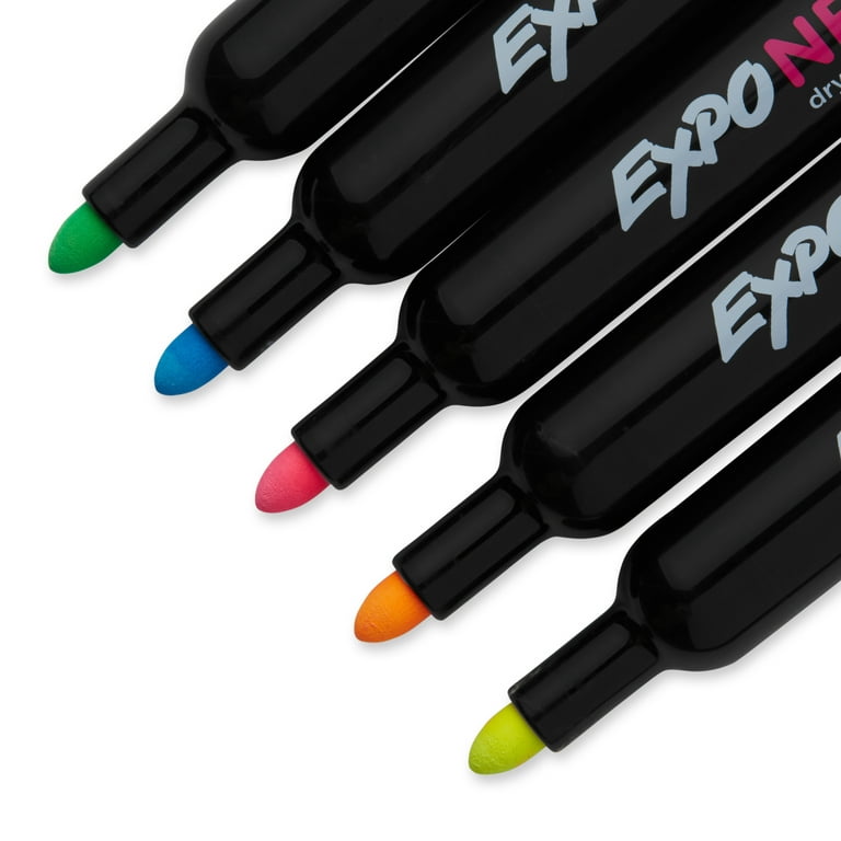 Expo® Neon Dry Erase Markers, Bullet Tip, Assorted Colors, 5 Pack
