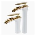 thumbnail image 4 of Basin Faucets Waterfall Bathroom Faucet Single handle Basin Mixer Tap Bath White Gold Faucet Brass Sink Water Crane Silver, 4 of 7