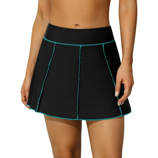 Anfilia Women's High Waisted Swim Skirts Tummy Control Swim Bottoms