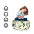 thumbnail image 2 of Botanical Storage Toy Bag Chair, Spring Leaves Exotic Foliage Houseplants Style Summer Branches Garden, Stuffed Animal Organizer Washable Bag, Small Size, Cream Olive Green Blue, by Ambesonne, 2 of 3