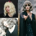 thumbnail image 6 of DOPI Short Ombre Blonde Wigs Wavy Bob Wig with Bangs Women Synthetic Curly Pastel Bob Wig for Girl Colorful Cosplay Wigs, 6 of 6