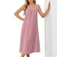 thumbnail image 5 of Admvng Women's Nightgown Sleeveless Square Neck Pajama Ruffled Straps Casual Sleep Dress, 5 of 9