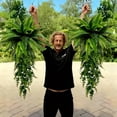 thumbnail image 7 of Artificial Ferns for Outdoors, 30 Inch Fake Ferns Artificial Plants Large for Outdoors, Artificial Hanging Plants Outdoors, Faux Plant for Home Living Room Decor, 7 of 7