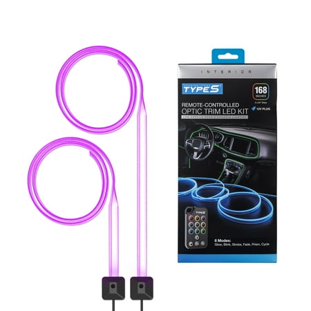 TYPE S - Remote-Controlled Optic Trim Multicolor LED Ambient Lighting - Low-profile Design, 15 Colors, 6 Modes, Brightness Control, Trim-to-fit,...