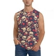 thumbnail image 2 of Lsque Skull rock music record Print Men's Cotton Blend Sleeveless Muscle Shirts (S-3XL)- Moisture Wicking, Odor Protection, UPF 30+,Medium, 2 of 8