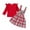 Watermelon Red, variant on WeeBloom Christmas Clothes Christmas Long Sleeve Ribbed T Shirts Tops Xmas Plaid Printed Suspender Skirts Outfits Christmas Baby Girl Outfit,Red 2-3 Years