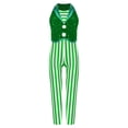 thumbnail image 3 of YiZYiF Kids Girls Christmas Candy Cane Stripe Sequins Jumpsuit Dance Unitard Stage Performance Costume Green 6, 3 of 7