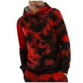 thumbnail image 3 of Winter Fall Sweaters Hoodies for Men Casual Color Block Tie-Dye Pullover Hooded Sweatshirt With Pocket Sweatshirts Hoodie, 3 of 7