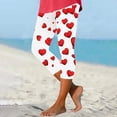 thumbnail image 2 of LEKWK Womens Capri Pants Slim Fit Heart Graphic Print Capris Pants Stretchy Soft Workout Pants for Valentine Outfits and Daily Casual Wear, 2 of 5