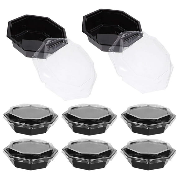 EXHUMKY Fruit Serving Tray Clear Plastic 10Set 5.2X5.2X2.6In