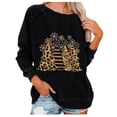 thumbnail image 2 of Jsaierl Sweat-Shirt de Noël pour Femmes Léopard Arbre de Noël Manches Raglan Col Rond Vintage Pull Décontracté Vacances 2024, 2 of 5