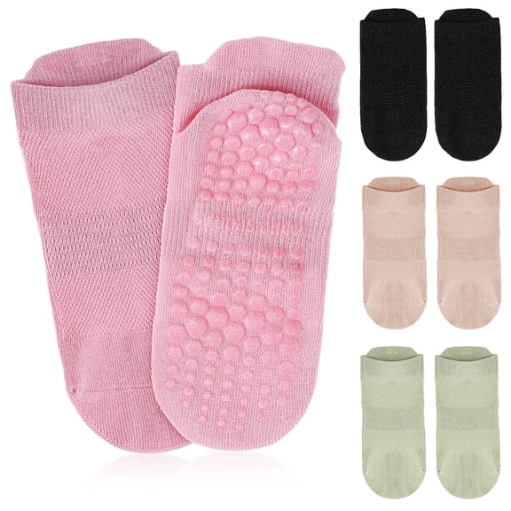 Phenofice 4Pairs Comfortable Antislip Socks for Women Ankle Support during Indoor Exercise 11.8x3.1x0.4in