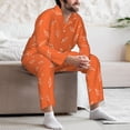 thumbnail image 7 of Daiia Orange lightning for Men's Long-Sleeved Pajama Set – Soft & Comfortable Sleepwear Button-Up Pajamas Cozy Lounge Wear-Large, 7 of 7
