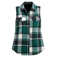 thumbnail image 4 of Womens Fall Plaid Midi Vests Sleeveless Stand Up Collar Button Down Fashion Casual Outerwear Multicolor 03 XL, 4 of 7