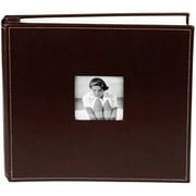 Making Memories Leather 12" x 12" Postbound Album with Window, Chocolate