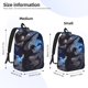 thumbnail image 2 of Disketp Black And Blue Lightning Dragon print Canvas Backpack Lightweight Travel Daypack Student Rucksack Laptop Backpack-Medium, 2 of 5