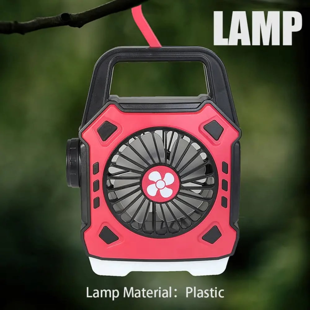Rechargeable LED Camping Fan & Lamp  Portable Outdoor Light  Battery-Powered for Camping  Hiking  Tent  Emergency  Indoor.