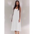 thumbnail image 4 of Women Dresses Spaghetti Strap V Neck Casual Sleeveless Sundress YS8131-White L, 4 of 8