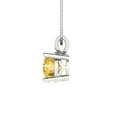 thumbnail image 2 of 1.0 ct Brilliant Round Cut Solitaire Natural Citrine 18K White Solid Gold Everyday Affordable Designer Necklace Pendant with 18" Chain, 2 of 6