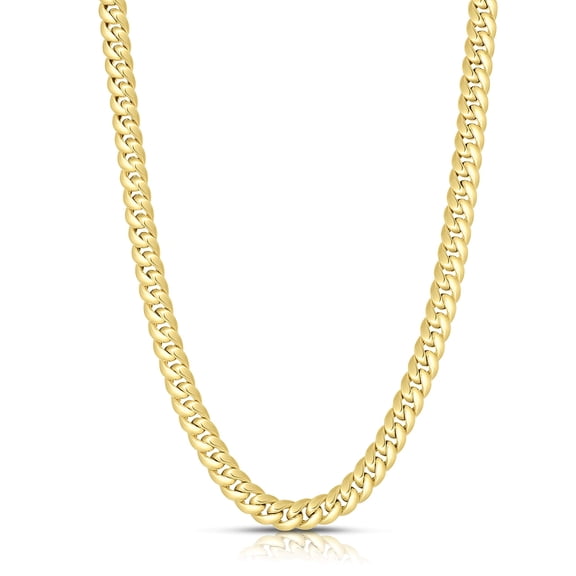 Floreo 10k Yellow Gold 5.4mm Semi-Solid Miami-Cuban Necklace