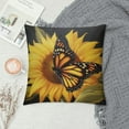 thumbnail image 2 of JEUXUS  Pillow Covers , Sunflower Butterfly Decorative Throw Pillow Covers Flower Sunflower Pillowcase Farmhouse Cushion Cases for Sofa Couch Outdoor Home Decorations, 2 of 5