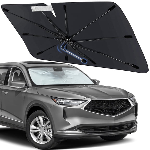 Windshield Sun Shade Umbrella for Acura MDX 2021-2026, Foldable Car Sunshade for Front Window with 360° Rotating Shaft, Custom-Fit Parasol para Carro for UV Blocking & Heat Reduction