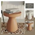 thumbnail image 3 of LeisureMod 16" Wide Round Side Table in Fiberstone with Hourglass Pedestal Design for Indoor and Outdoor Use Wisp Collection in Pink, 3 of 11
