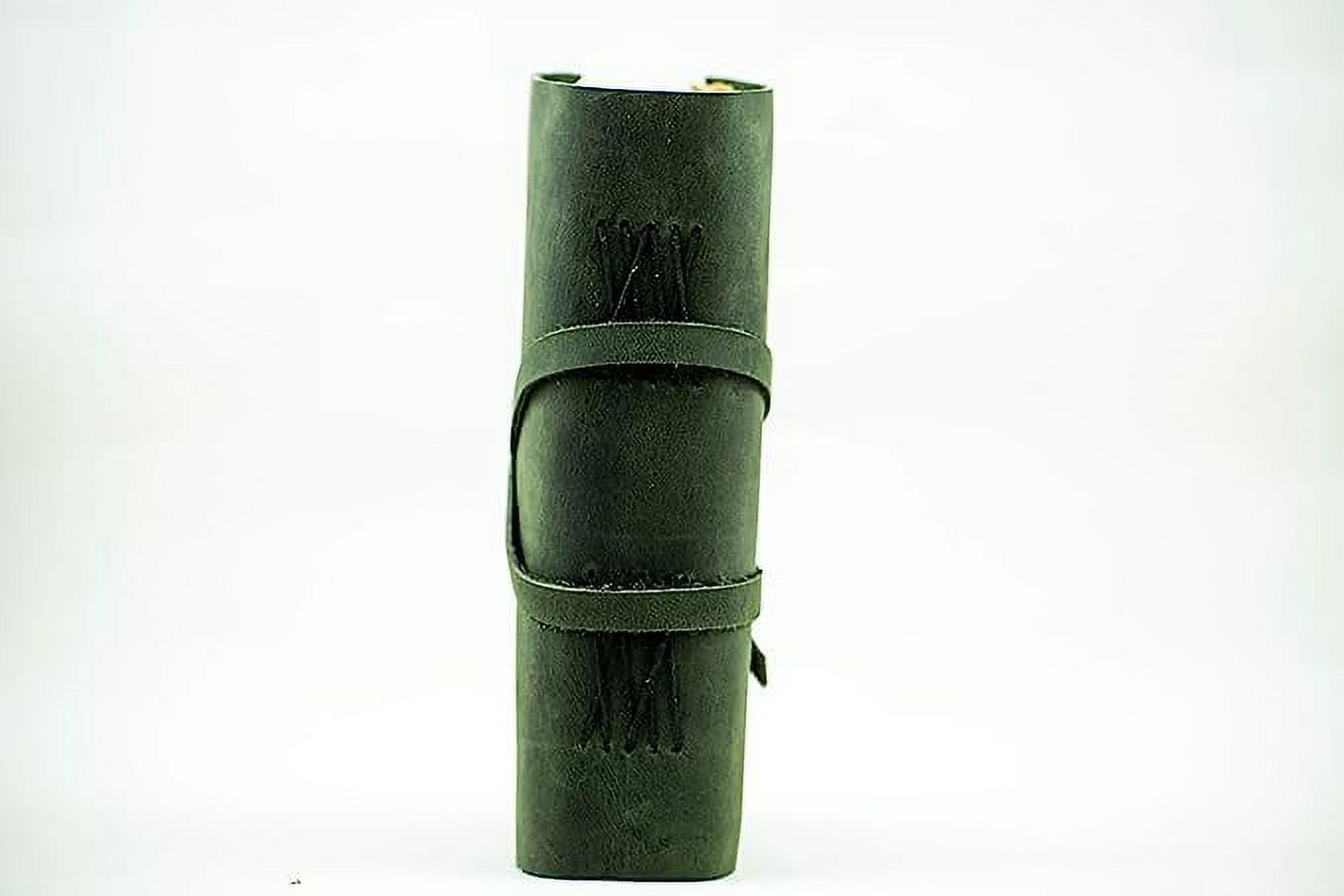 OVERDOSE Deckle Green Leather Journal - Vintage Travel Journal for Men & Women Sketch Writing Diary Sketchbook Book of Shadows Handmade Vintage Deckle Edge Paper - 6 x 8 inches | 15 x 20 cm | A5