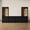 Black, variant on CHIC HOUSE Modular Entertainment Center with Storage, Farmhouse Media Console Cabinet TV Stand for TVs up to 65", Fluted Storage Cabinets with Bookshelves for Living Room, Walnut