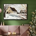 thumbnail image 6 of Winter Cottage II - Framed Gallery Wrapped Holiday Canvas - 27 x 41 - Black Frame, 6 of 8