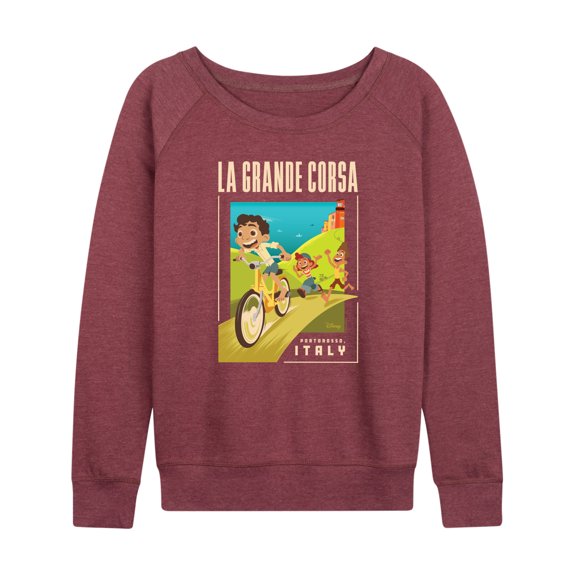 Luca - La Grande Corsa Postcard - Women's Lightweight French Terry Long Sleeve Shirt