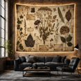 thumbnail image 6 of Botanical Collage Textured With Aged Parchment Like Distressed, Mystical Fantasy for Space Lovers, Galaxy Room Decor, Mother's Day Gift, Tapestry Wall Hanging for Bedroom and Dorm, 6 of 7