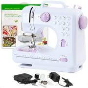 Ticfox Portable Sewing Machine Mini Household Sewing Machine for Beginners Multifunctional Electric Crafting Machine 12 Floral Stitches with Multi-use Accessory Set for Home Sewing, Beginners