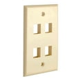 thumbnail image 2 of Cmple - [10 PACK] 4 Port Keystone Wall Plate Single-Gang Wall Plate with Standard Size Keystone Jack Insert - Ivory, 2 of 5