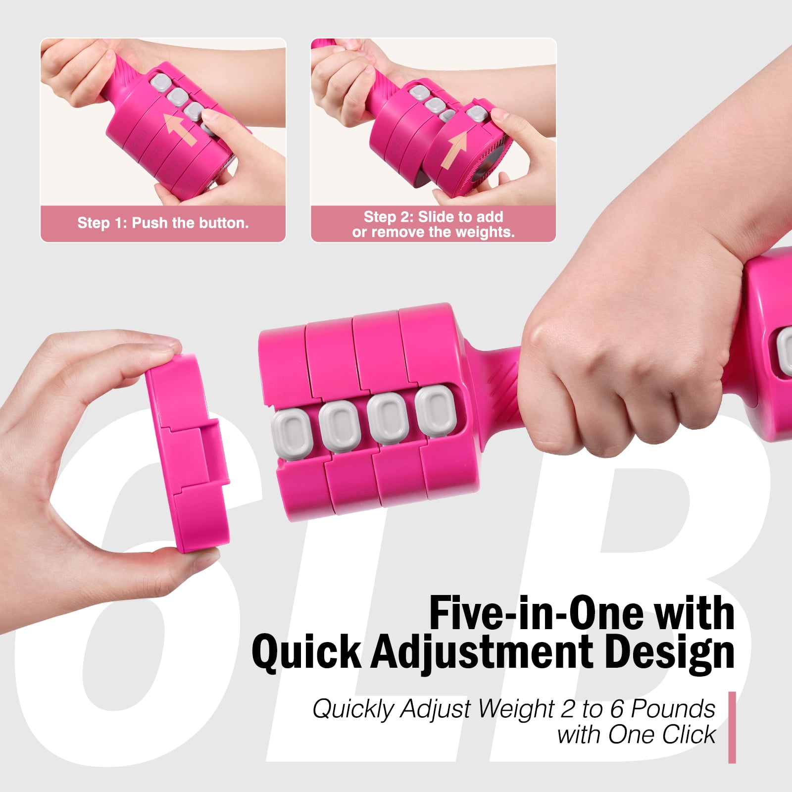EAST MOUNT Adjustable Dumbbells Set of 2 - Women Hand Weights 2lb/3lb/4lb/5lb/6lb Weight Set 12 lbs/Pair Hand Weights for Home Office Gym Workout