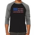 thumbnail image 1 of Men's Raglan Baseball Word Art T-shirt - Land of the Free American Flag, 1 of 2