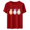 thumbnail image 5 of YueHuiYing Easter Shirts for Women Rabbit Bunny Eggs T Shirt Happy Easter Day Graphic Short Sleeve Tee Tops, 5 of 6