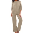 thumbnail image 3 of Women's Linen Two Piece Casual Set Breathable Loose Home and Outfit, 3 of 7