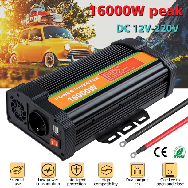 DFITO Inverters, 16000 Watts Power Inverters Converter Adapter DC 12V