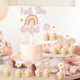 thumbnail image 3 of Decoraci&oacute;n bohemia para fiesta de primer cumplea&ntilde;os, dise&ntilde;o de margaritas de verano, color rosa con texto en ingl&eacute;s "Isn't She Lovely Isn't She Onederf, 3 of 7