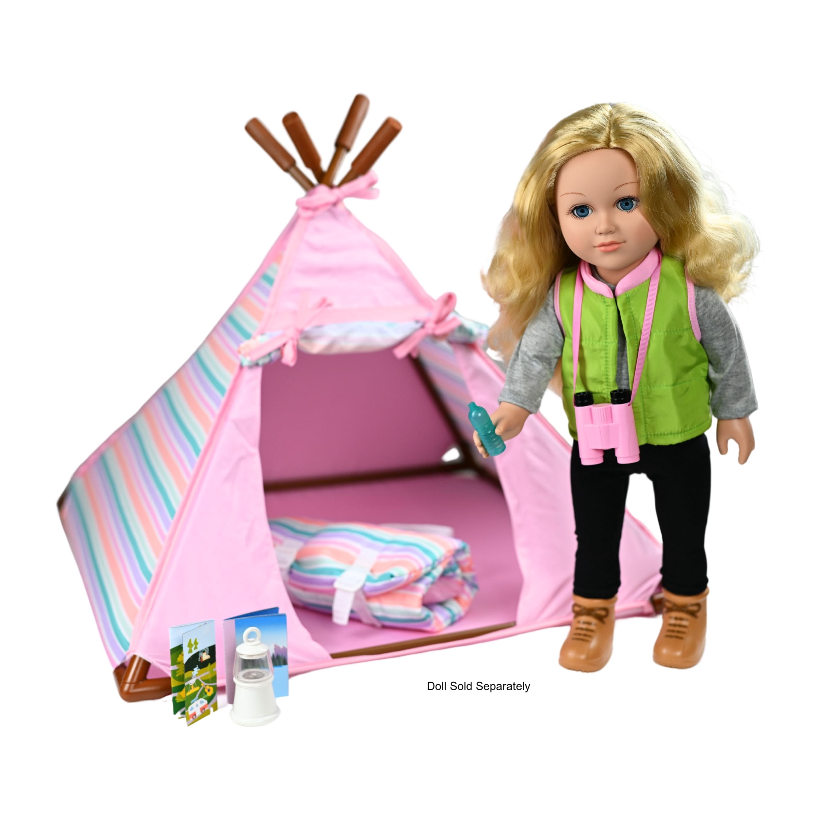 My Life As Glamping Play Set for 18" Dolls, 7 Pieces Included