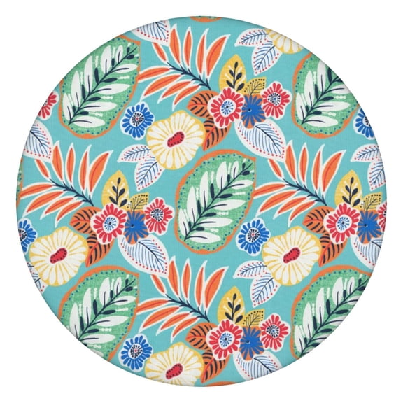 Round Fitted Tablecloth, Bohemian Mandala Print, Stretchable Polyester, Perfect for Kitchen or Picnic Table