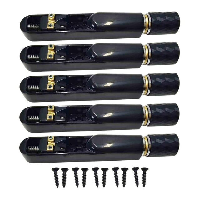 MERIGLARE Headless Electric Guitar Bridge & Tailpiece Set Single Saddle Metal Spare Parts Guitar Parts Guitars Modification Accessories black 5strings
