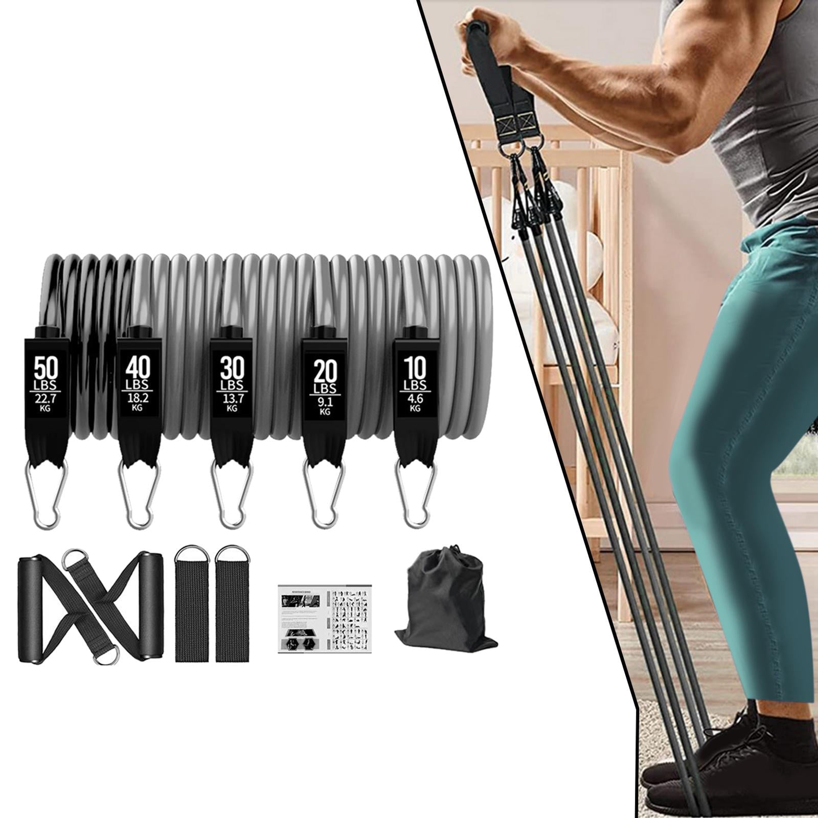 DimyFew Resistance Bands Set Pull Up Assistance Bands Stretch Bands Set for Yoga Fitness 150lbs 11Pcs Set