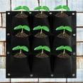 thumbnail image 3 of Bolsas para plantas colgantes de pared para jardín, con 9 bolsillos, para cultivo vertical (color negro), 3 of 9