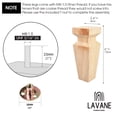 thumbnail image 4 of LAVANE 6 inch / 15cm Wooden Furniture Legs, Set of 4 Solid Wood Carved Geometry Unfinished Replacement Bun Feet with Mounting Plate & Screws for Sofa Cabinet Couch Table TV Stand, 4 of 7